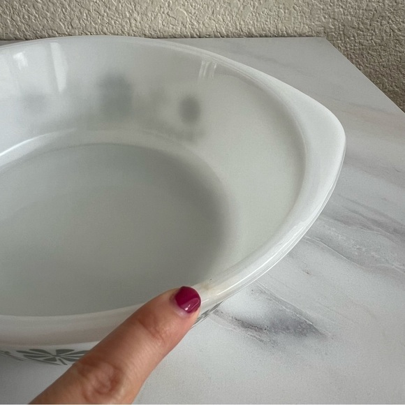 Glass Bake Baking Green & white Flower Glassware - Picture 6 of 7